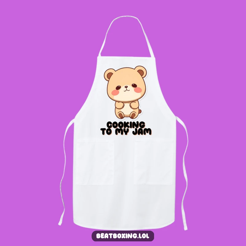 Funny Bear Bobbing Head Apron: Cute Chef Character, Perfect Humorous Gift for Cooks