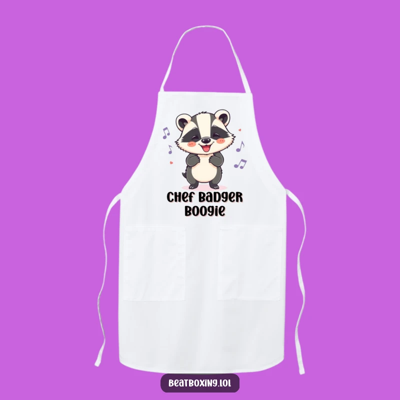 Funny Badger Chef Apron: Cheerful Head Nods, Hilarious Kitchen Music Gift