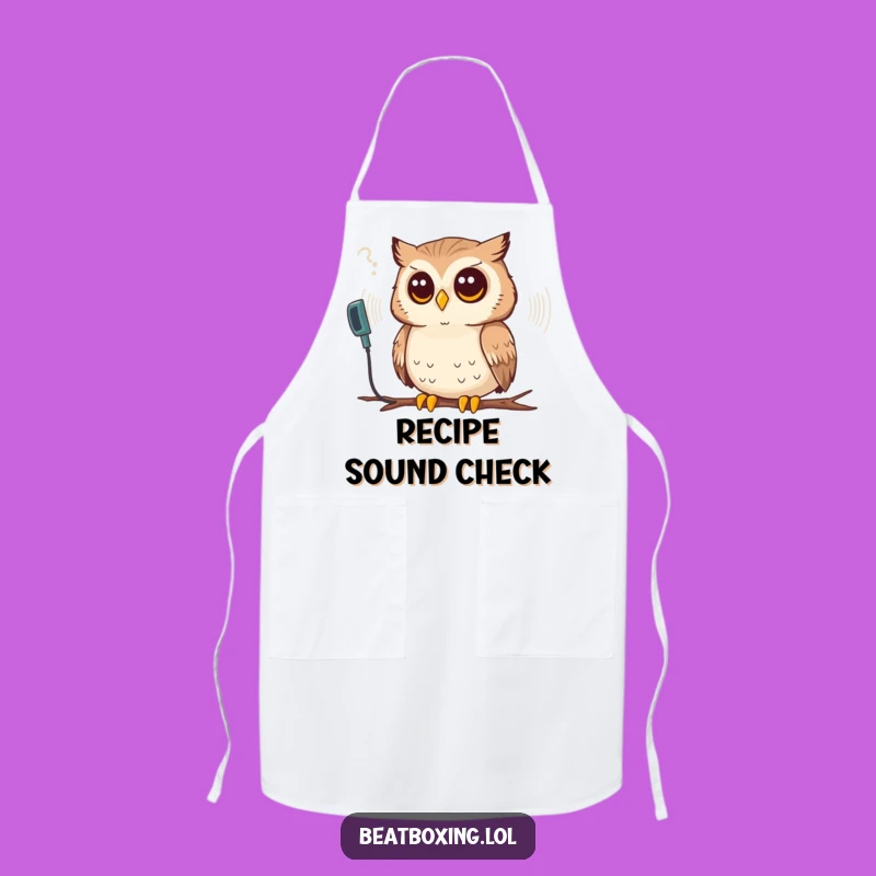 Funny Owl Sound Wave Apron - Wise Kitchen Wear for Thoughtful Cooks