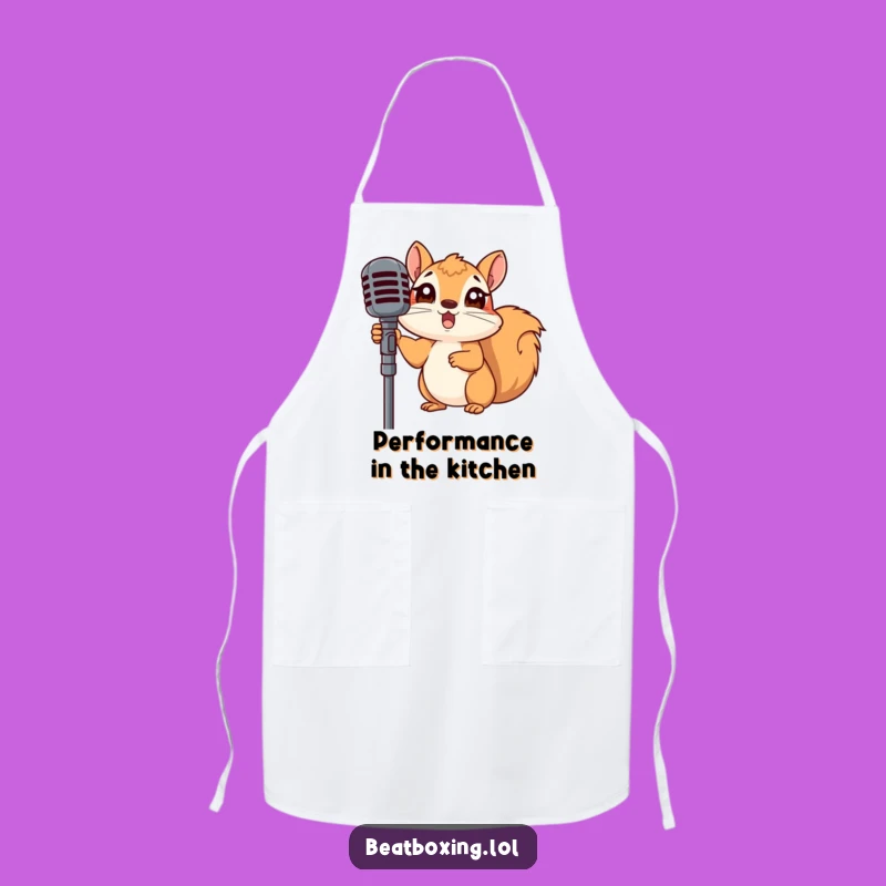 Funny Surprised Squirrel Mic Apron - Chef's Shocking Surprise
