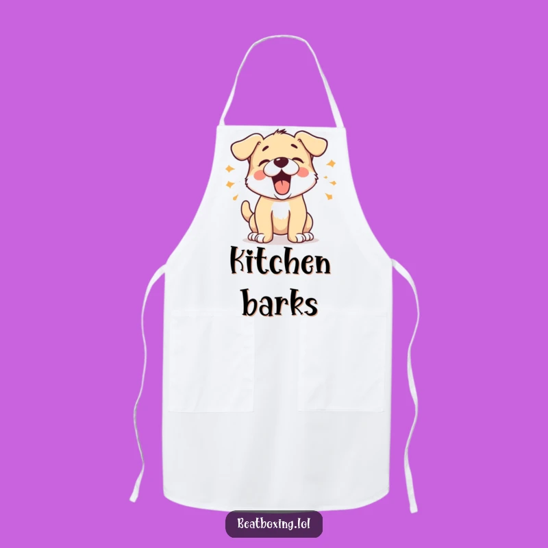 Funny Barking Puppy Kitchen Apron: Cook with Canine Cheer! A Delightful Funny Gift.