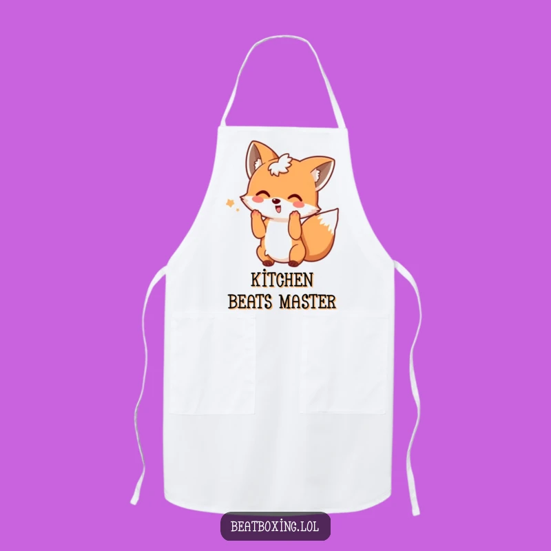 Funny Playful Fox DJ Apron - Kitchen Dance Party