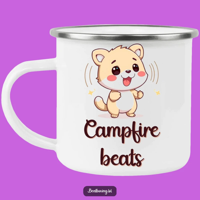 Funny Animal Campfire Mug - Rustic Percussive Sound Wave Design