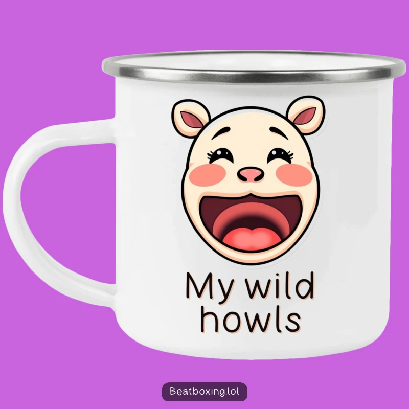 Funny Mouth Camping Mug: Exaggerated Outdoor Fun, Sound Companion, Perfect Adventure Gift!