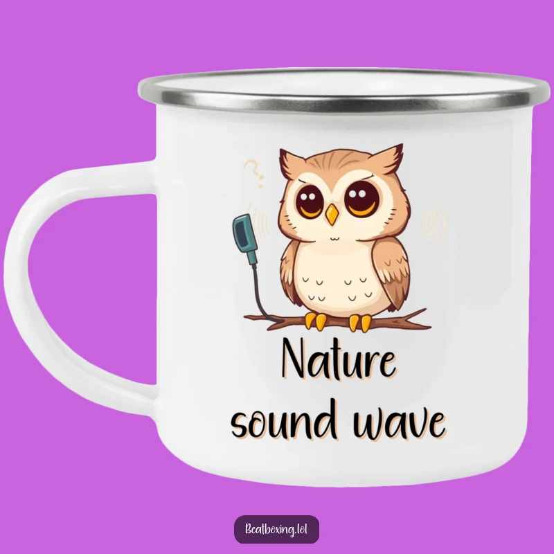 Funny Owl Sound Wave Camping Mug - Wisdom for Your Outdoor Adventures