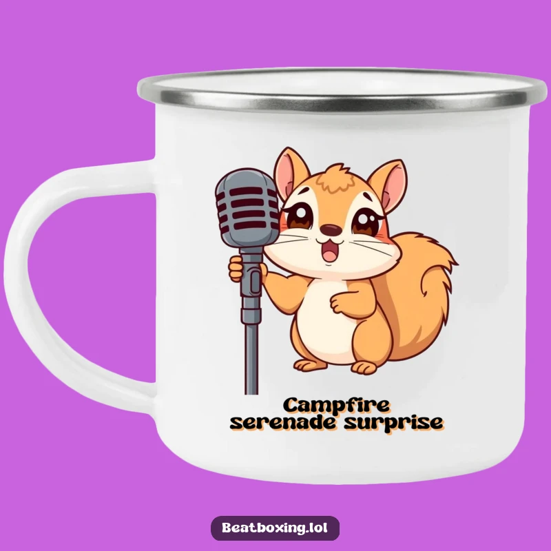 Funny Surprised Squirrel Mic Camping Mug - Outdoor Shocking Brew