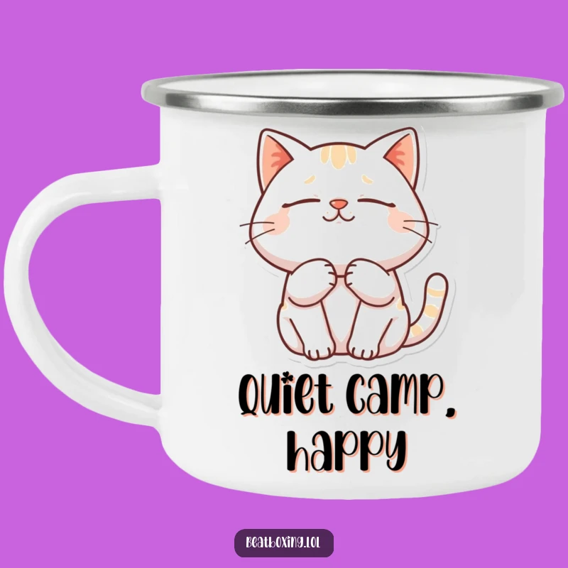 Funny Camping Mug: Purring Cat - Relaxing Outdoor Humor