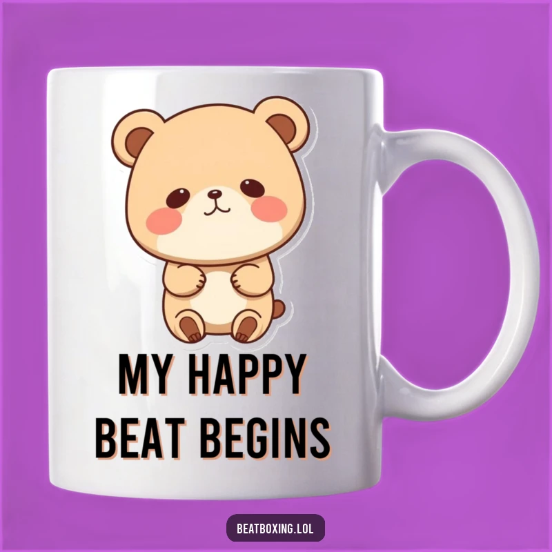 Funny Bear Bobbing Head Mug: Adorable Character, Perfect Humorous Gift for Music Lovers