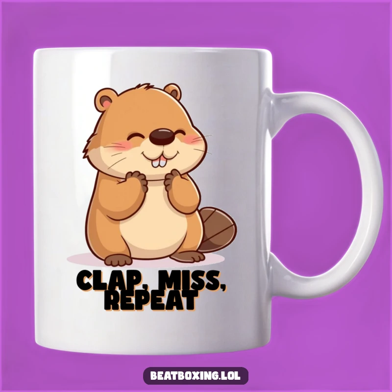 Funny Clumsy Beaver Clap Mug - Hilarious Gift for Anyone Off-Beat