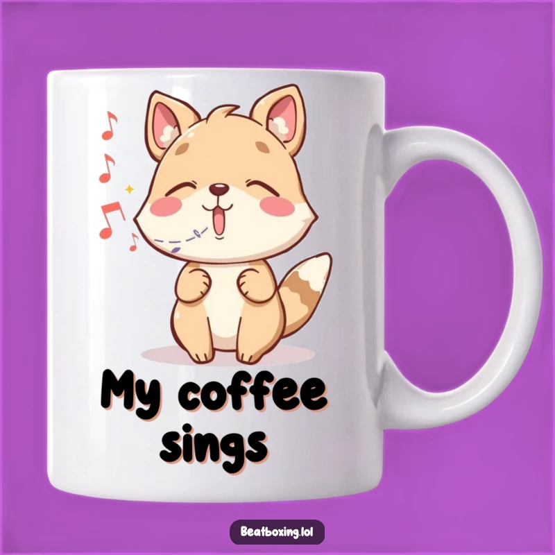 Funny Magic Music Animal Mug: Whimsical Character Conjuring Notes