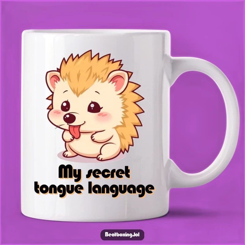 Funny Hedgehog Tongue Click Mug: Adorable Animal Gift for Humorous Moments