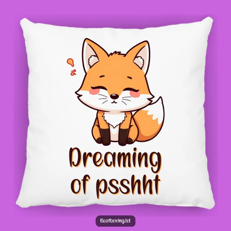 Cozy Funny Psshht Fox Pillow: Snuggle Up with Humor! A Soft Funny Gift.