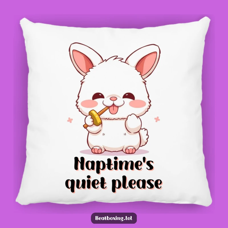 Funny Bunny Beatboxer Pillow: Snuggle Up to the Sound!
