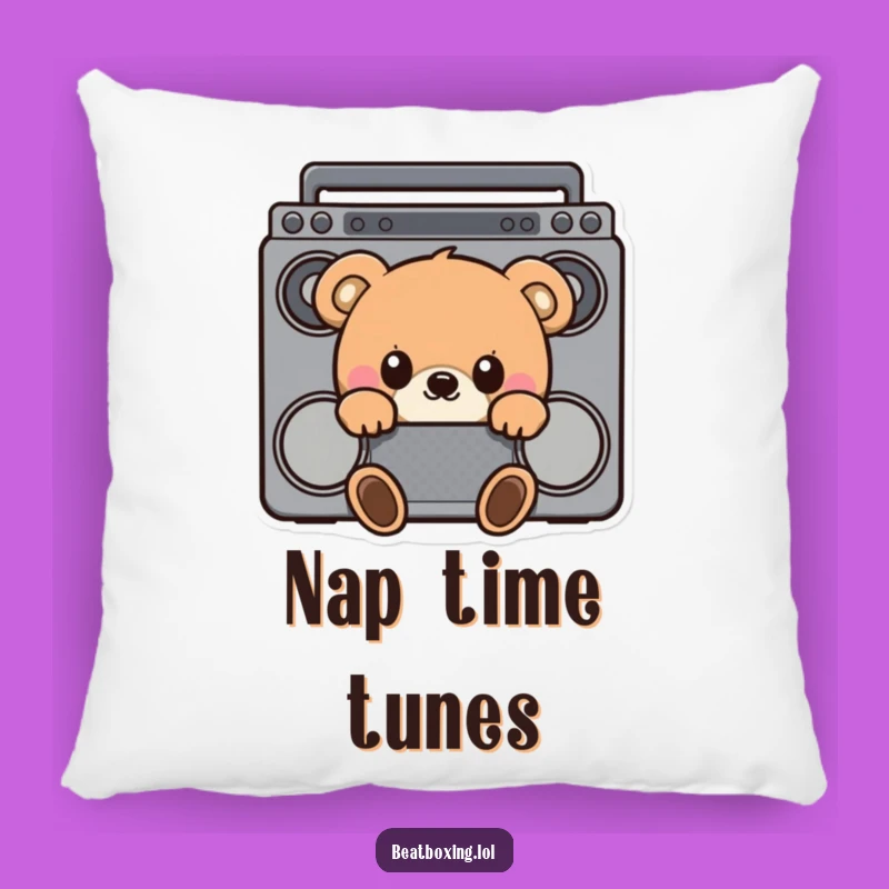 Funny Curious Bear Boombox Pillow - Cozy & Comical Accent for Your Home
