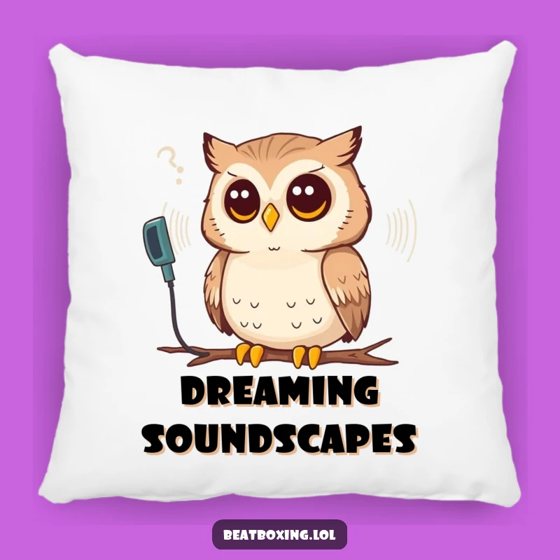Funny Owl Sound Wave Pillow - Cozy Accent for Thoughtful Souls