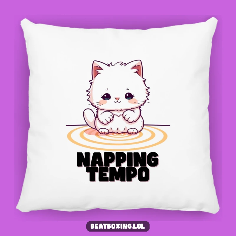 Funny Cat Drummer Pillow: Cozy Beats, Rhythmic Comfort Gift