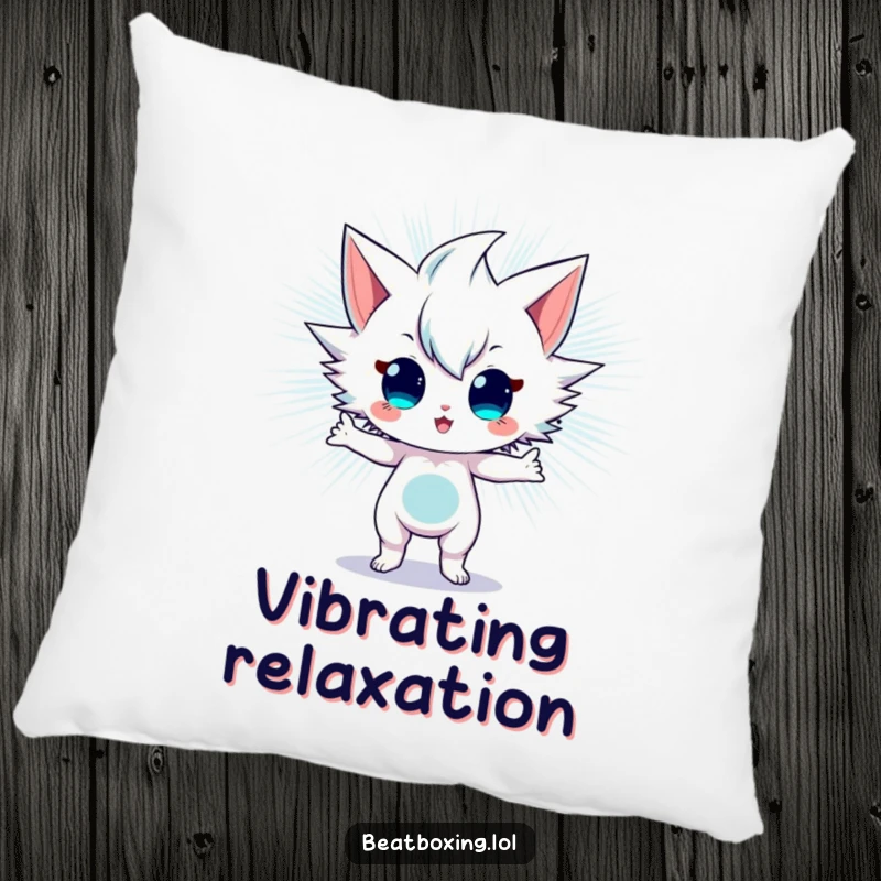 Funny Pillow featuring an energetic character radiating sonic vibrations, perfect for adding a comfortable and humorous touch.