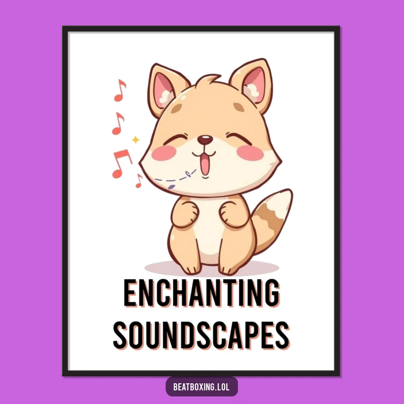 Funny Magic Music Animal Digital Art: Whimsical Character Conjuring Notes