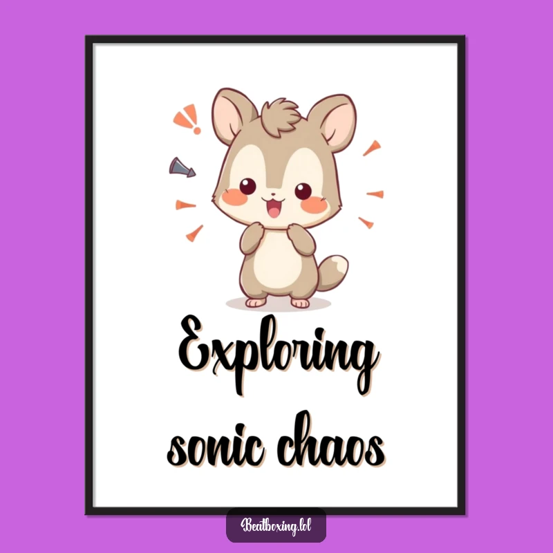 Funny Sound Explorer Animal Digital Art: Curious Character Experimenting