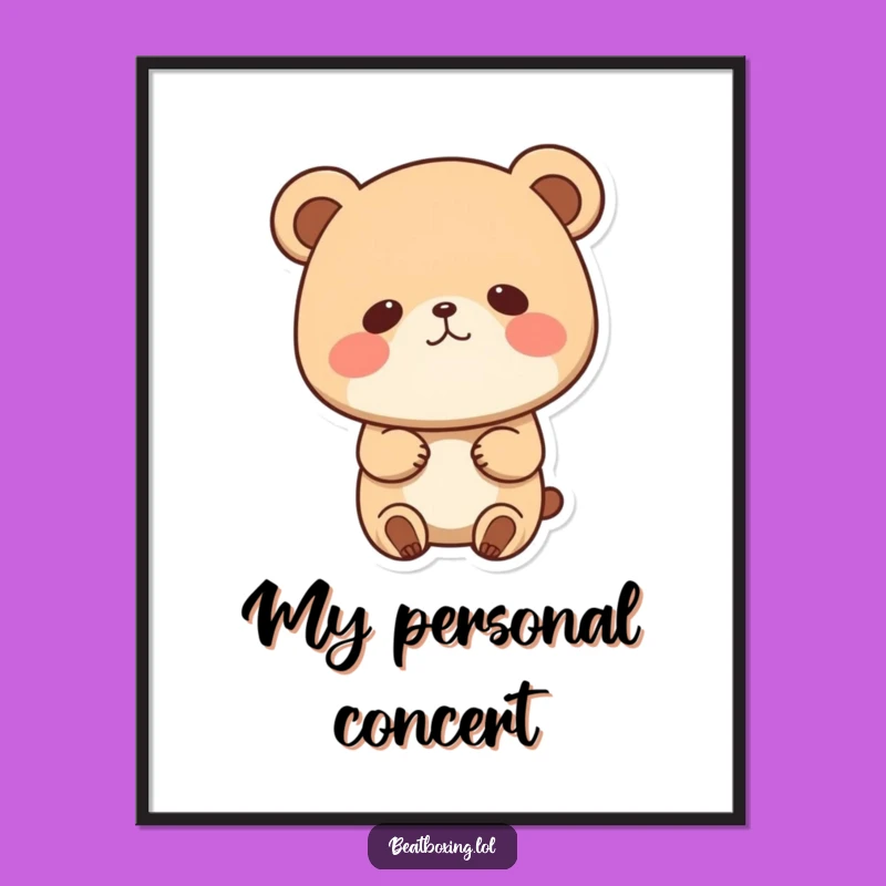 Funny Bear Bobbing Head Digital Art: Cute Character, Perfect Humorous Gift for Instant Decor