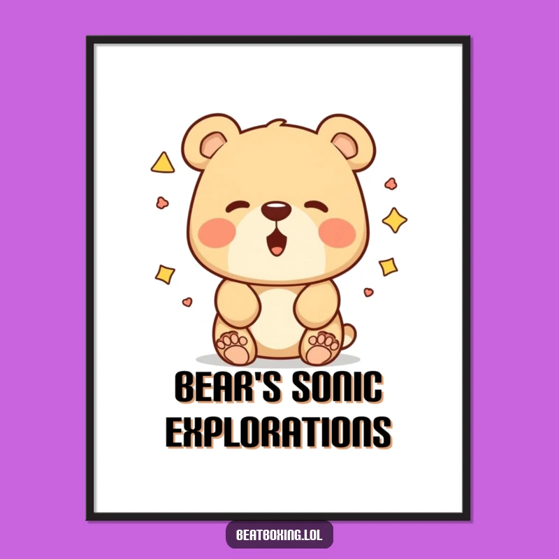 Funny Bear Sound Experiment Digital Print: Hilarious Art for Your Walls