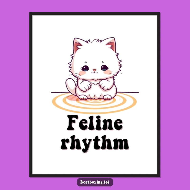 Funny Cat Drummer Digital Print: Rhythmic Art, Musical Decor Gift