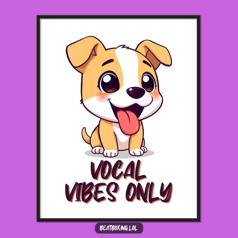 Funny Digital Art Print: Excited Barking Dog - Cheerful Wall Decor