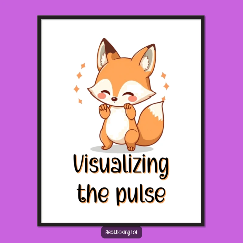Funny Fox Rhythm Digital Art: Liven Up Your Space with this Playful Beat Print, a Unique Funny Gift!