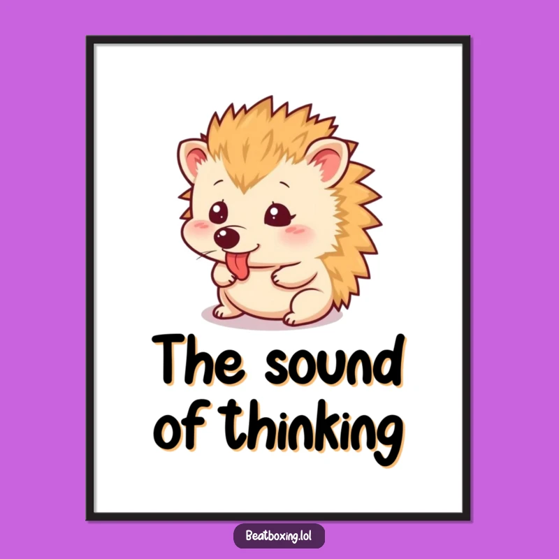 Funny Hedgehog Tongue Click Digital Art: Instant Humor for Your Walls