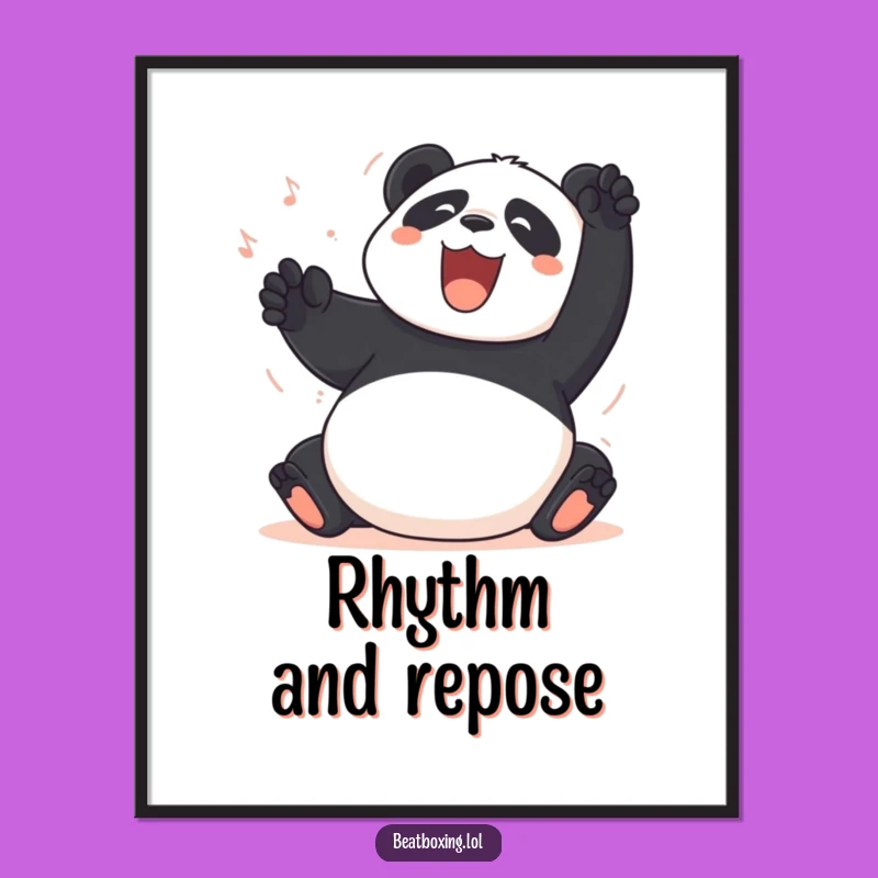Funny Panda Belly Slap Digital Art: Hilarious Percussive Wall Decor Gift