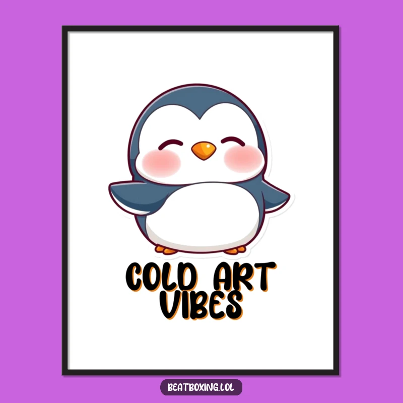 Funny Penguin 'Brrr' Sound Digital Art: Instant Cool Download, Perfect Funny Gift