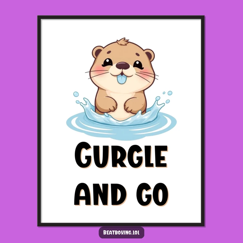 Funny Otter Gurgle Digital Art: Instant Aquatic Joy for Your Walls