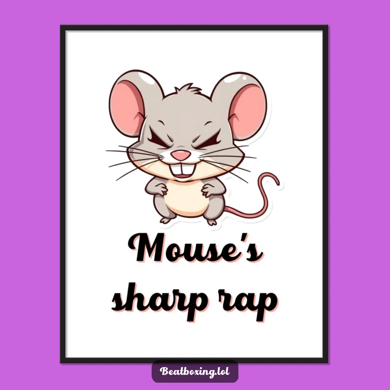 Funny Mischievous Mouse Clicking Digital Print: Sharp Art for Your Walls