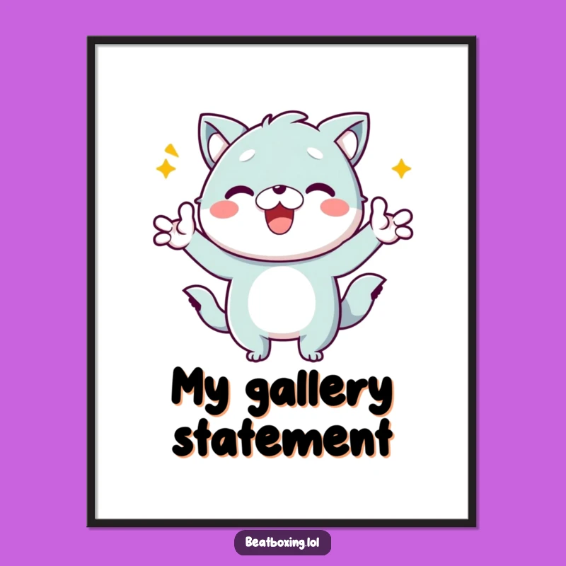 Funny Kawaii Animal Digital Art: Energetic Character, Instant Hilarious Decor Gift!