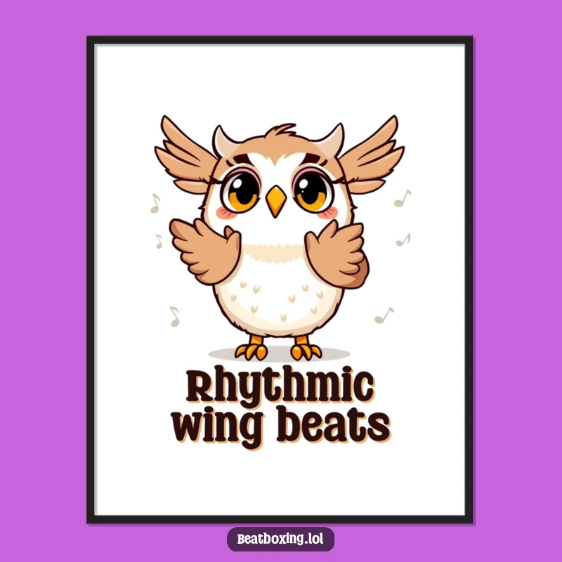 Funny Owl Beat Digital Art: Surprised Character, Perfect Humorous Gift for Instant Wall Decor