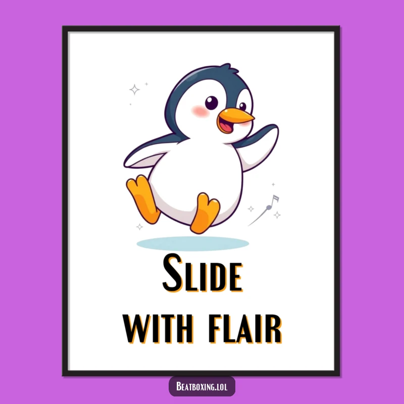 Instant Funny Cool Penguin Digital Art: Decorate with Flair! A Quick Funny Gift.