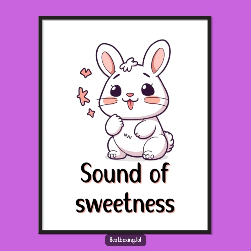 Funny Kawaii Bunny K-Sound Digital Print - Cute Vocalizer Wall Art Gift