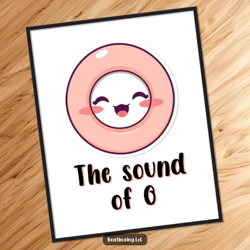 Funny Digital Art Print of a character with a prominent 'O' shaped mouth, capturing the essence of sound and vocalization.