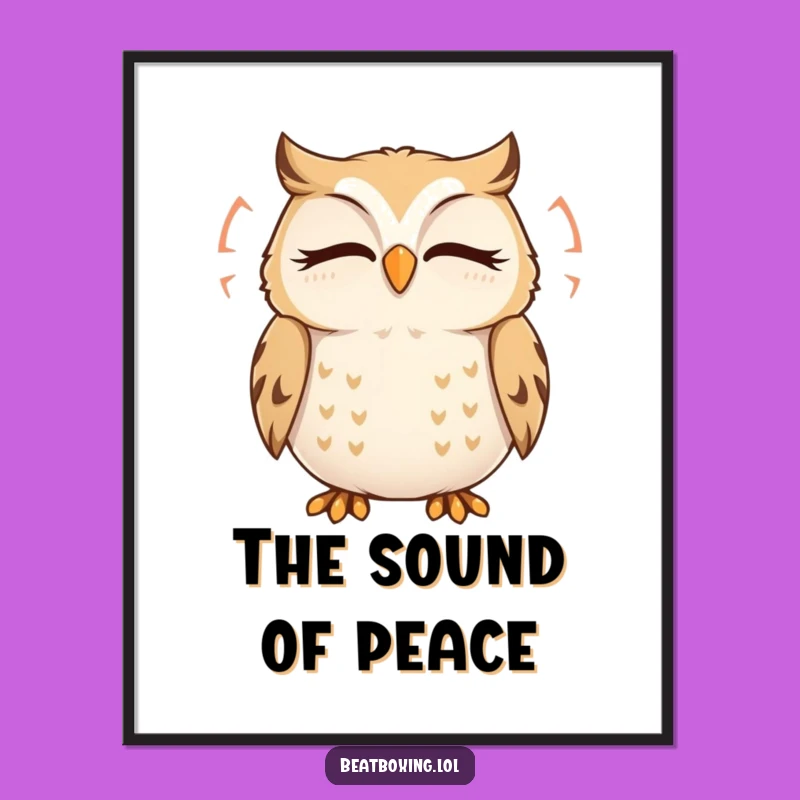 Funny Owl Hum Digital Art: Decorate with Peace! This Delightful Print is a Unique Funny Gift!