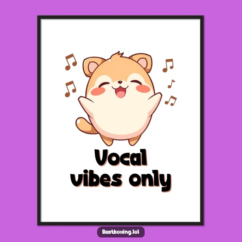 Funny Beatbox Animal Digital Art: Smiling Character Adding Vocalizations to a Beat