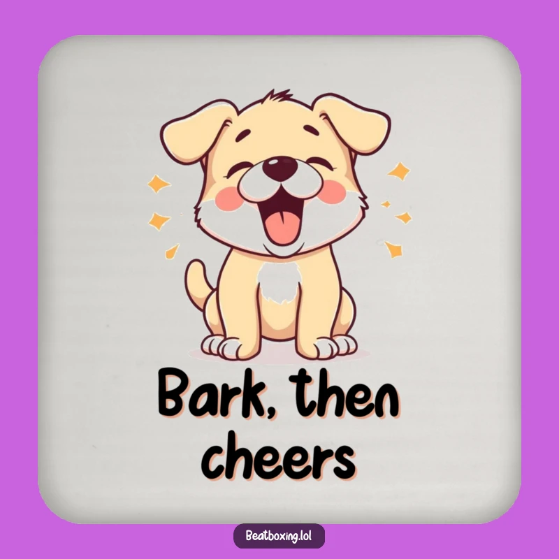 Set of Funny Barking Puppy Coasters: Protect Surfaces with Playful Noise! A Cute Funny Gift.