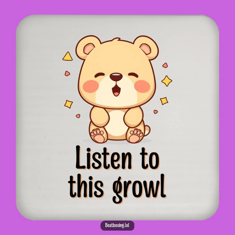 Funny Bear Sound Experiment Coasters: Protect Surfaces with Humor