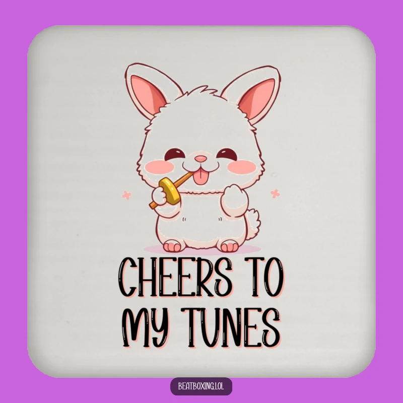 Funny Bunny Beatboxer Coaster: Protect Surfaces with a Beat!