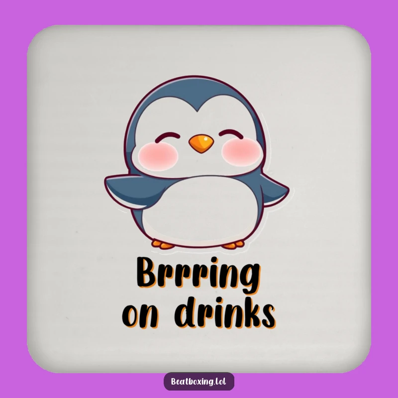 Funny Penguin 'Brrr' Sound Coaster Set: Protect Surfaces with Coolness, Perfect Funny Gift