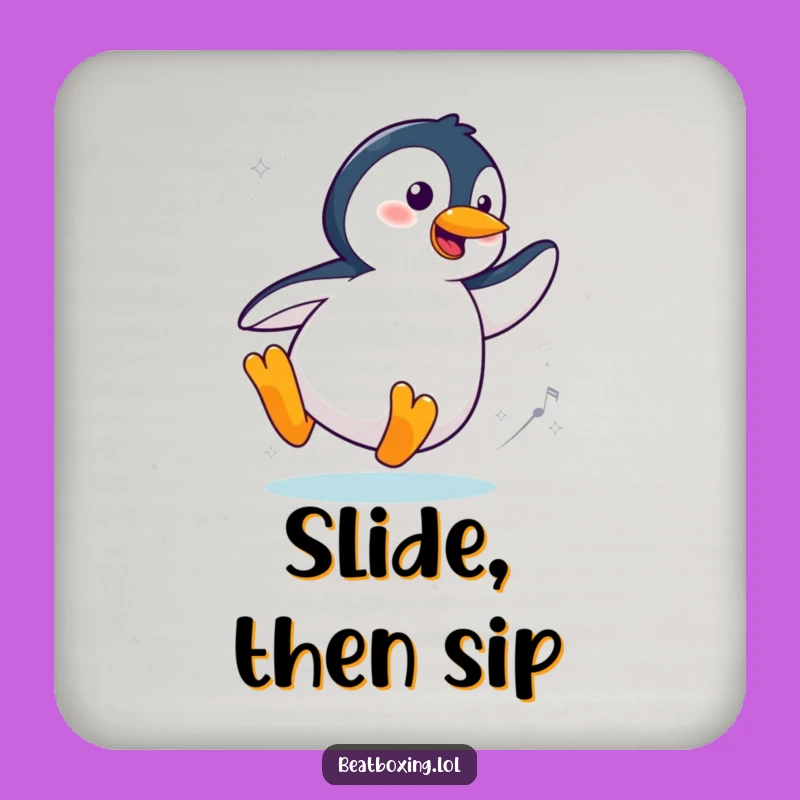 Set of Funny Cool Penguin Coasters: Protect Surfaces with Style! A Chic Funny Gift.