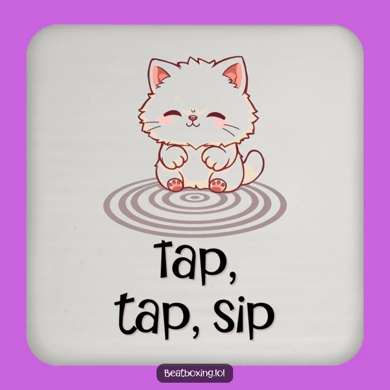 Funny Cat Paws Pattern Coaster Cute Protects Surfaces Gift