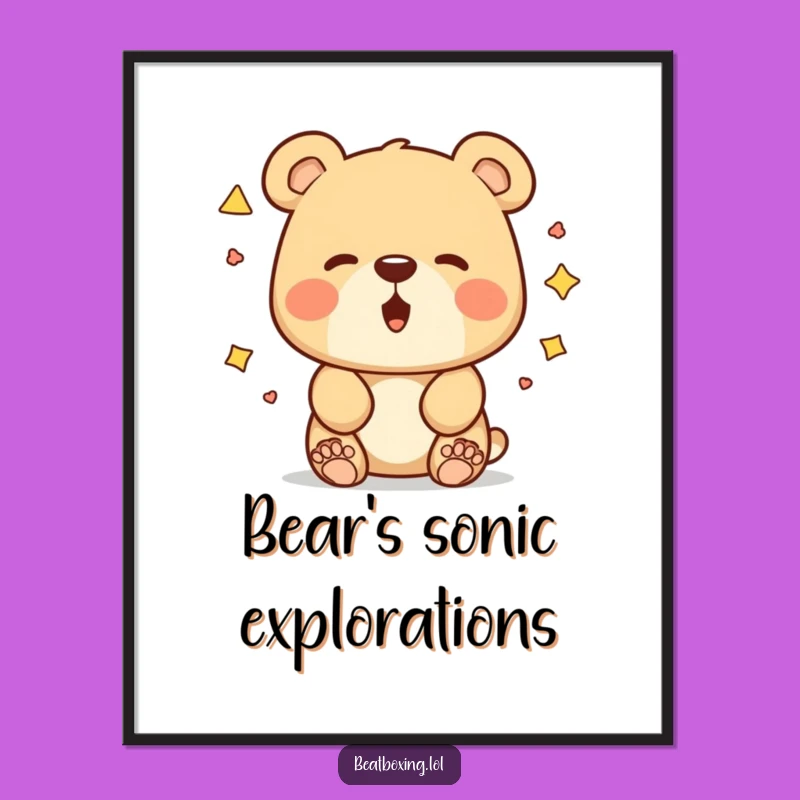 Funny Bear Mouth Shapes Poster: Hilarious Wall Art for Sound Lovers