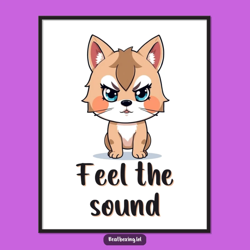Funny Beat-Focused Animal Poster: Decorate with Musical Intensity!