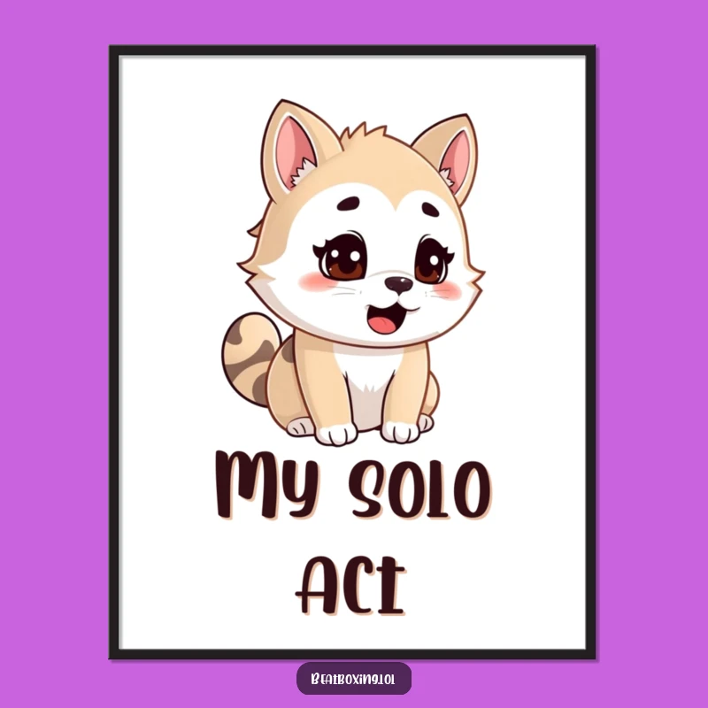 Funny Animal Poster: Focused Singer, Vocalizing Art, Perfect Concentrated Decor Gift!