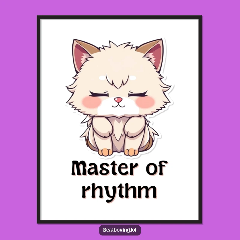 Funny Focused Rhythm Furry Poster: Art That Inspires Concentration!